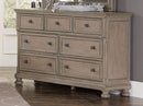 Wooden Dresser With Three Small and Four Large Drawers, Brown