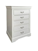 Bedroom White Chest of Drawers - 32" X 18" X 48" White Metal Chest HomeRoots