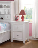 Bedroom White Nightstand - 22" X 16" X 27" White Wood Nightstand (2 Drawers) HomeRoots