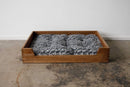 Beds Dog Beds - 24" X 20" X 5" Chocolate Hickory Solid Hickory Dog Bed with Ultra Plush Mattress HomeRoots