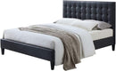 Beds King Bed Frame - 87" X 79" X 46" 2 Tone Gray Pu King Bed HomeRoots
