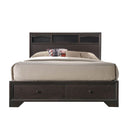 Beds King Size Bed - 87" X 79" X 48" Espresso Rubber Wood King Bed With Storage HomeRoots
