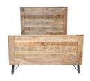 Beds Queen Bed Frame - 60" X 80" X 61" Natural Tones Mango Wood Queen Size Bed HomeRoots