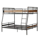 Beds Queen Sized Bed - 83" X 65" X 68" Sandy Black & Dark Bronze Hand-Brushed Full Xl Over Queen Bunk Bed HomeRoots