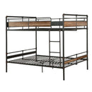 Beds Queen Sized Bed - 83" X 65" X 68" Sandy Black & Dark Bronze Hand-Brushed Queen Over Queen Bunk Bed HomeRoots