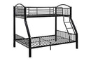 Beds Twin Over Full Bunk Bed - 78" X 56" X 67" Twin Over Full Black Bunk Bed HomeRoots
