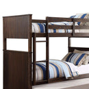 Beds Twin Over Twin Bunk Beds - 80" X 43" X 67" Antique Charcoal Brown Pine Wood Twin Over Twin Bunk Bed HomeRoots
