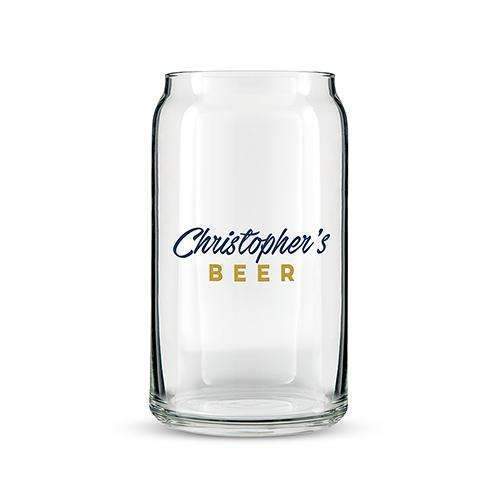 Beer Can Shaped Glass Personalized - Casual Printing (Pack of 1)-Personalized Gifts For Men-JadeMoghul Inc.