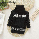 Belababy Girls Sweater Rabbit Easter Autumn 2017 New Baby Girl Sweater Baby Long Sleeve Turtleneck Winter Sweaters For Girls-Black-2T-JadeMoghul Inc.