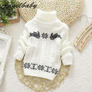 Belababy Girls Sweater Rabbit Easter Autumn 2017 New Baby Girl Sweater Baby Long Sleeve Turtleneck Winter Sweaters For Girls-White-2T-JadeMoghul Inc.