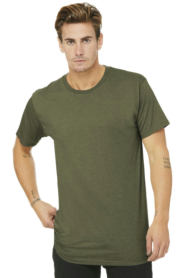 BELLA+CANVAS Men's Long Body Urban Tee. BC3006-T-shirts-Heather Olive-S-JadeMoghul Inc.