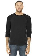 BELLA+CANVAS Unisex 3/4-Sleeve Baseball Tee. BC3200-T-shirts-Black Heather/ Black-M-JadeMoghul Inc.