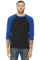 BELLA+CANVAS Unisex 3/4-Sleeve Baseball Tee. BC3200-T-shirts-Black/ True Royal-XS-JadeMoghul Inc.