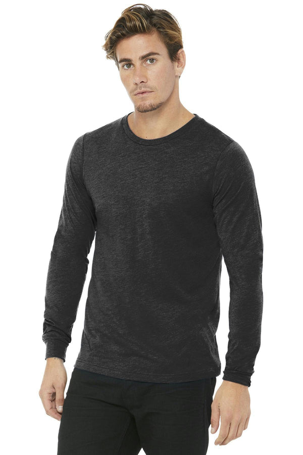 BELLA+CANVAS Unisex Jersey Long Sleeve Tee. BC3501-T-shirts-Charcoal-Black Triblend-S-JadeMoghul Inc.