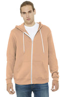 BELLA+CANVAS Unisex Sponge Fleece Full-Zip Hoodie. BC3739-Sweatshirts/fleece-Peach-M-JadeMoghul Inc.