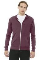 BELLA+CANVAS Unisex Triblend Full-Zip Lightweight Hoodie. BC3939-Sweatshirts/fleece-Maroon Triblend-2XL-JadeMoghul Inc.