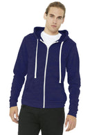 BELLA+CANVAS Unisex Triblend Sponge Fleece Full-Zip Hoodie. BC3909-Sweatshirts/fleece-Navy Triblend-2XL-JadeMoghul Inc.