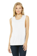 BELLA+CANVAS Women's Flowy Scoop Muscle Tank. BC8803-Ladies-White-2XL-JadeMoghul Inc.