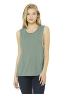 BELLA+CANVAS Women's Flowy Scoop Muscle Tank. BC8803-T-shirts-Dusty Blue-L-JadeMoghul Inc.