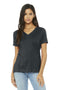 BELLA+CANVAS Women's Relaxed Jersey Short Sleeve V-Neck Tee. BC6405-T-shirts-Dark Grey Heather-S-JadeMoghul Inc.