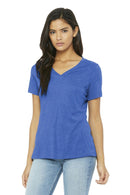 BELLA+CANVAS Women's Relaxed Jersey Short Sleeve V-Neck Tee. BC6405-T-shirts-True Royal Triblend-2XL-JadeMoghul Inc.