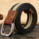 Belts For Men New Striped Adult Casual Men Knitted Cintos Femininos Belt Man Canvas Lengthen Strap Male-black stripe-110cm-JadeMoghul Inc.