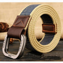 Belts For Men New Striped Adult Casual Men Knitted Cintos Femininos Belt Man Canvas Lengthen Strap Male-Khaki bluestripe-110cm-JadeMoghul Inc.