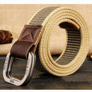 Belts For Men New Striped Adult Casual Men Knitted Cintos Femininos Belt Man Canvas Lengthen Strap Male-khaki stripe-110cm-JadeMoghul Inc.