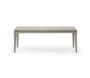Benches Bedroom Bench - 47" X 16" X 18" Light Grey Faux Leather Bench HomeRoots