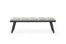 Benches Bedroom Bench - 57" X 16" X 18" Light Grey Faux Leather Bench HomeRoots