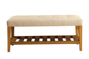 Benches Entryway Bench - 40" X 16" X 18" Beige And Oak Simple Bench HomeRoots