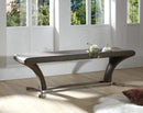 Benches Garden Bench - 18" Grey Leatherette and Steel Dining Bench HomeRoots