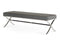 Benches Garden Bench - 19" Grey Leatherette and Stainless Steel Bench HomeRoots