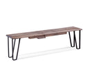 Benches Outdoor Bench - 48" X 14" X 18" Ash Gray Rough Cut Maple And Steel Bench HomeRoots