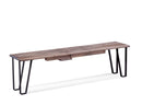 Benches Outdoor Bench - 48" X 14" X 18" Ash Gray Rough Cut Maple And Steel Bench with 5-12" Leaves HomeRoots