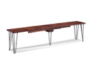 Benches Outdoor Bench - 48" X 14" X 18" Deep Maple And Steel Bench- 5-12" Leaves HomeRoots