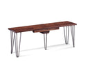 Benches Outdoor Bench - 48" X 14" X 18" Deep Maple And Steel Bench HomeRoots