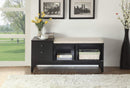 Benches Storage Bench - 40" X 16" X 18" Black Fabric Bench W/Storage HomeRoots