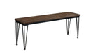 Benches Wooden Bench - 13" X 48" X 18" Walnut Black Metal Wood Bench HomeRoots