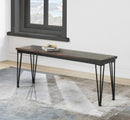 Benches Wooden Bench - 13" X 48" X 18" Walnut Black Metal Wood Bench HomeRoots