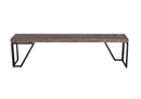 Benches Wooden Bench - 15" X 60" X 18" Natural/Black Wood Iron Small Bench HomeRoots
