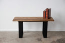 Benches Wooden Bench - 36" X 14" X 17" Chocolate Ash Wood And Steel Entryway Dining Bench HomeRoots