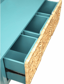 Benches Wooden Bench - 43" X 16" X 19" Teal Solid Wood Leg Storage Bench HomeRoots