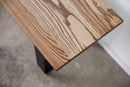 Benches Wooden Bench - 48" X 14" X 17" Chocolate Ash Wood And Steel Entryway Dining Bench HomeRoots