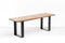 Benches Wooden Bench - 48" X 14" X 17" Chocolate Ash Wood And Steel Entryway Dining Bench HomeRoots