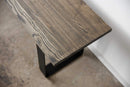 Benches Wooden Bench - 60" X 14" X 17" Charcoal Ash Wood And Steel Entryway Dining Bench HomeRoots