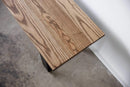 Benches Wooden Bench - 60" X 14" X 17" Chocolate Ash Wood And Steel Entryway Dining Bench HomeRoots
