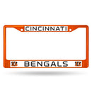 Cute License Plate Frames Bengals Orange Colored Chrome Frame