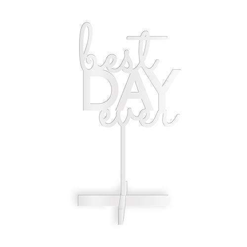 Best Day Ever Acrylic Sign - White (Pack of 1)-Wedding Signs-JadeMoghul Inc.