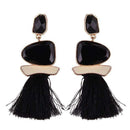 Best lady 2017 New Fringed Statement Earrings Wedding Tassel Multicolored Hot Fashion Drop Dangle Earrings Jewelry Women 5391-Black-JadeMoghul Inc.